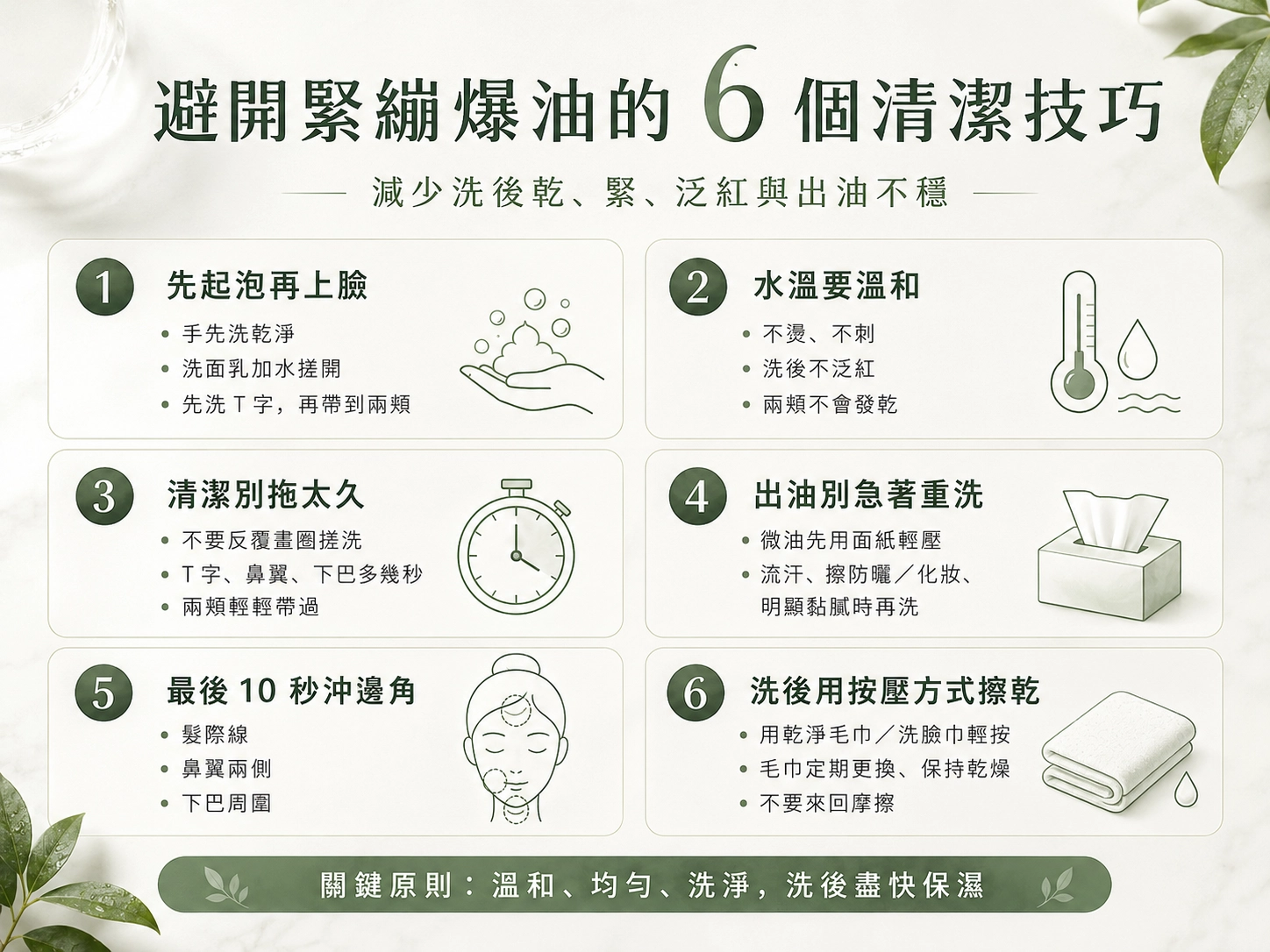 避開緊繃爆油的洗臉技巧